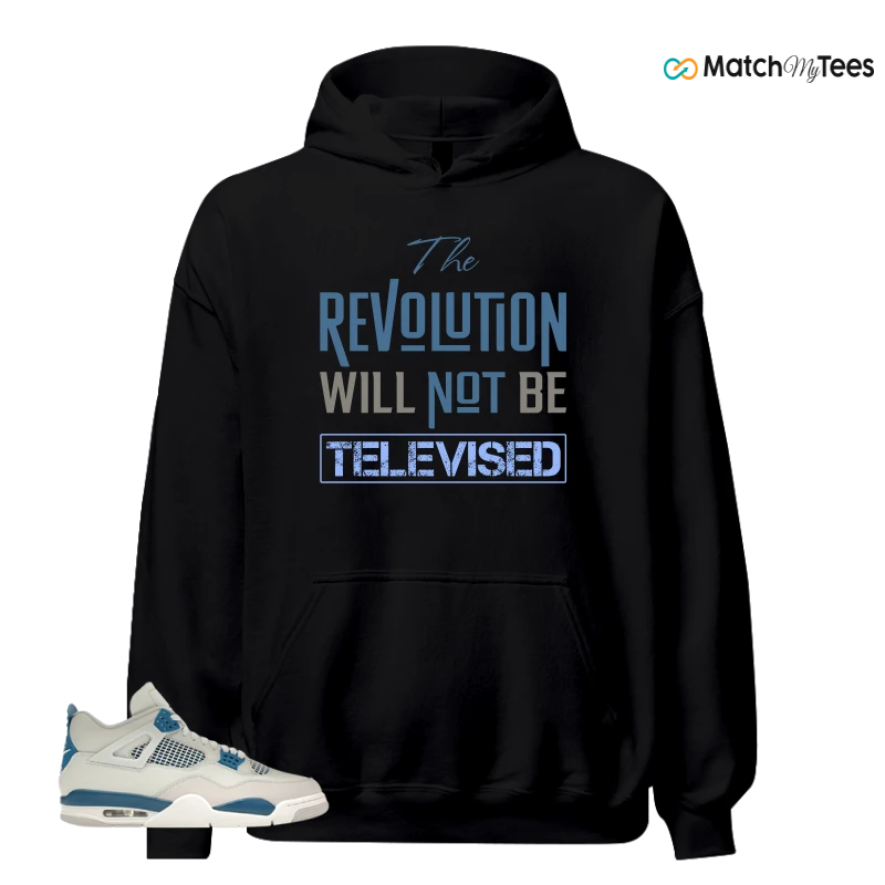 NIKE AIR JORDAN 4 MILITARY BLUE SNEAKER Matching Tees hoodie