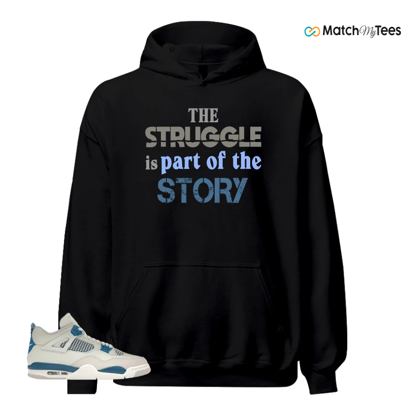 NIKE AIR JORDAN 4 MILITARY BLUE SNEAKER Matching Tees hoodie