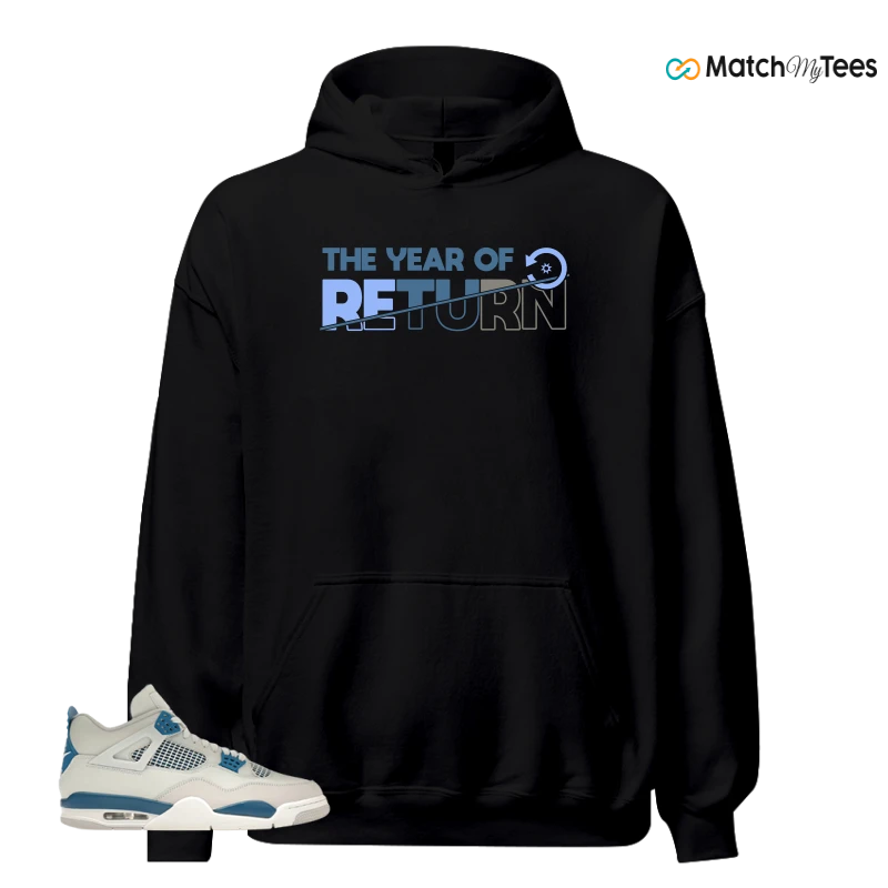 NIKE AIR JORDAN 4 MILITARY BLUE SNEAKER Matching Tees hoodie