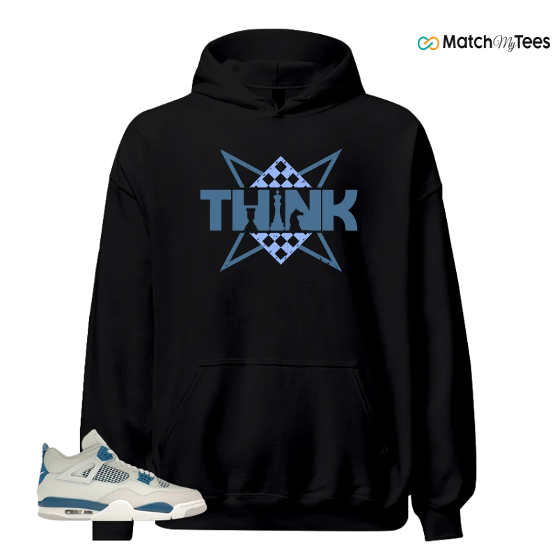 NIKE AIR JORDAN 4 MILITARY BLUE SNEAKER Matching Tees hoodie