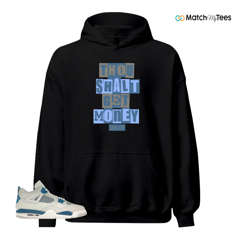 NIKE AIR JORDAN 4 MILITARY BLUE SNEAKER Matching Tees hoodie