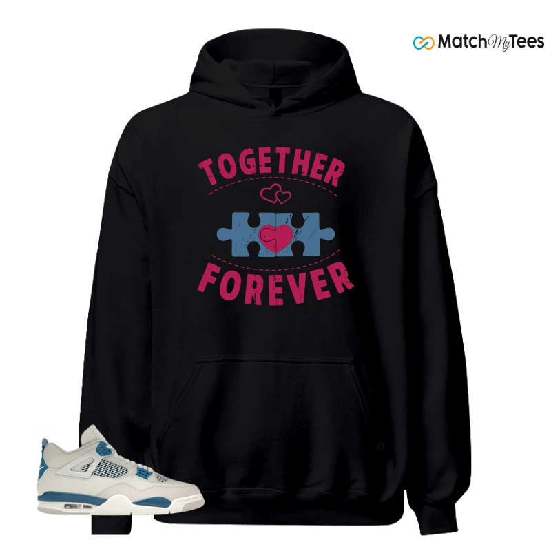 NIKE AIR JORDAN 4 MILITARY BLUE SNEAKER Matching Tees hoodie
