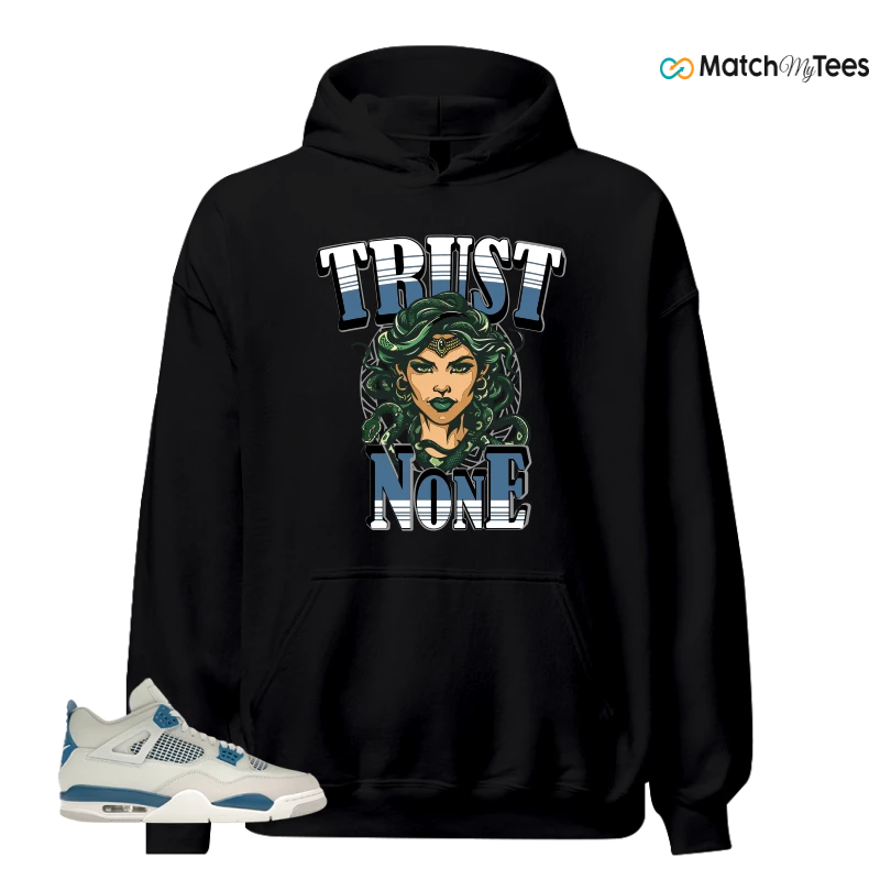NIKE AIR JORDAN 4 MILITARY BLUE SNEAKER Matching Tees hoodie