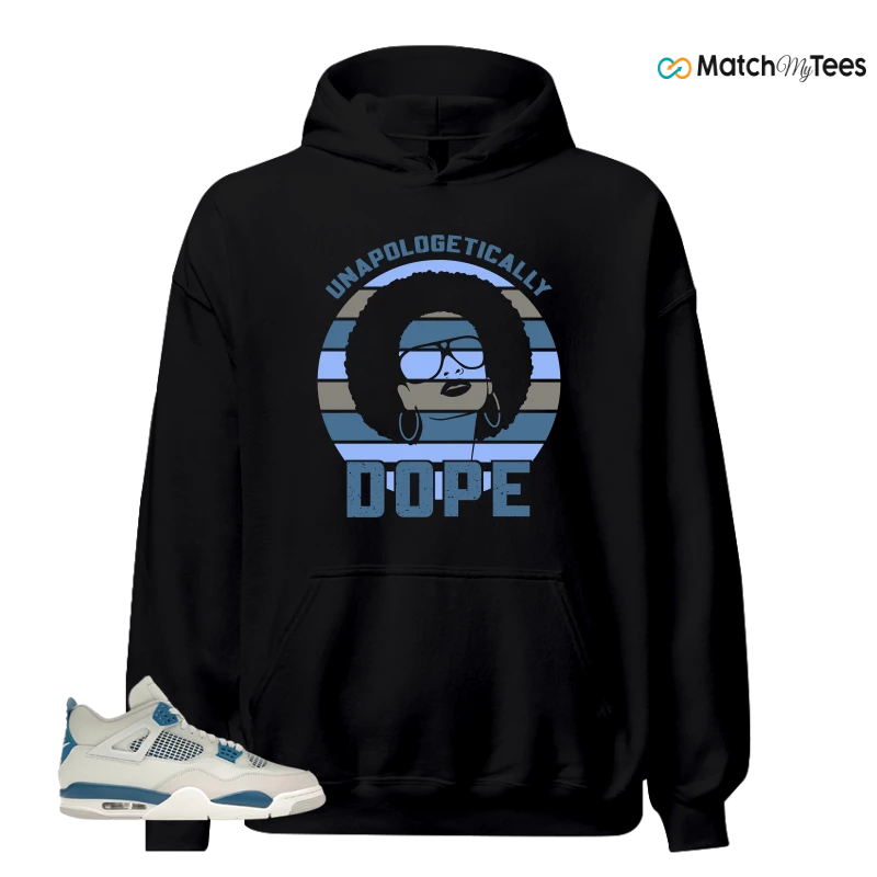 NIKE AIR JORDAN 4 MILITARY BLUE SNEAKER Matching Tees hoodie