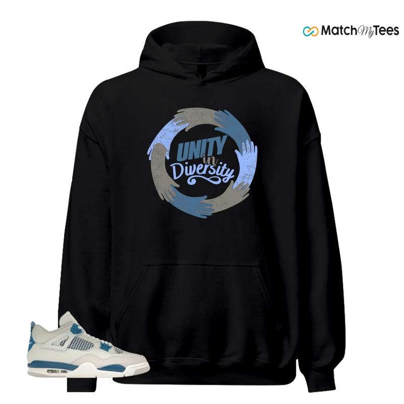 NIKE AIR JORDAN 4 MILITARY BLUE SNEAKER Matching Tees hoodie