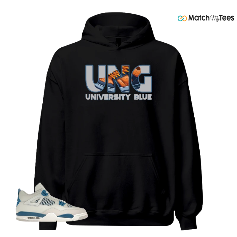 NIKE AIR JORDAN 4 MILITARY BLUE SNEAKER Matching Tees hoodie
