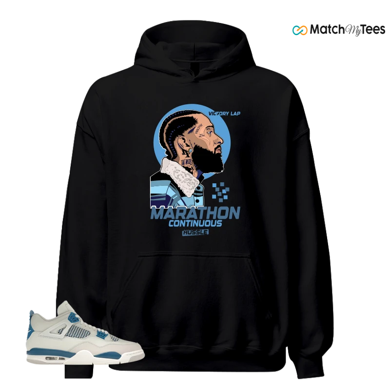 NIKE AIR JORDAN 4 MILITARY BLUE SNEAKER Matching Tees hoodie