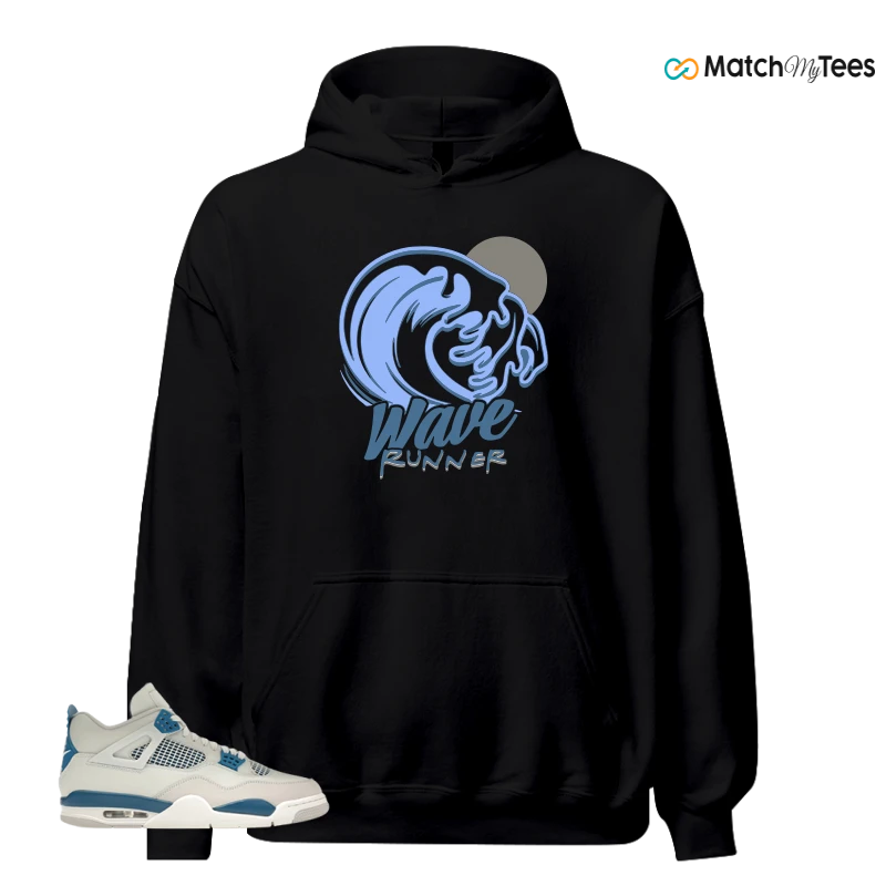 NIKE AIR JORDAN 4 MILITARY BLUE SNEAKER Matching Tees hoodie
