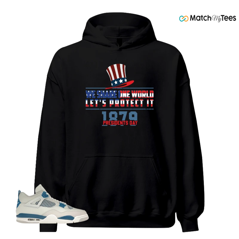 NIKE AIR JORDAN 4 MILITARY BLUE SNEAKER Matching Tees hoodie