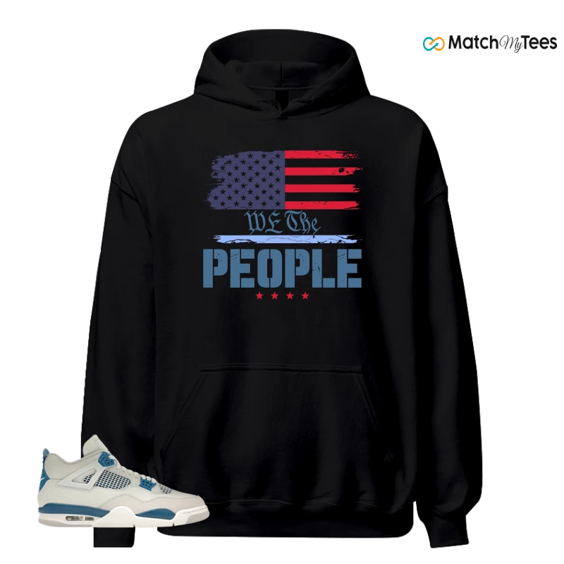 NIKE AIR JORDAN 4 MILITARY BLUE SNEAKER Matching Tees hoodie