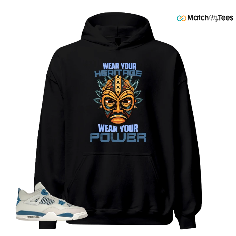 NIKE AIR JORDAN 4 MILITARY BLUE SNEAKER Matching Tees hoodie