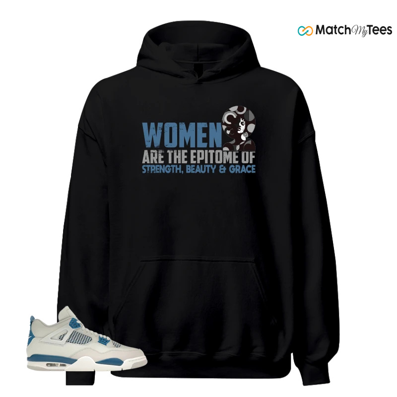 NIKE AIR JORDAN 4 MILITARY BLUE SNEAKER Matching Tees hoodie