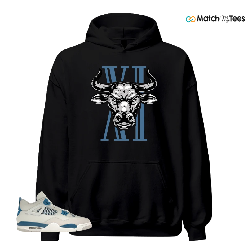 NIKE AIR JORDAN 4 MILITARY BLUE SNEAKER Matching Tees hoodie