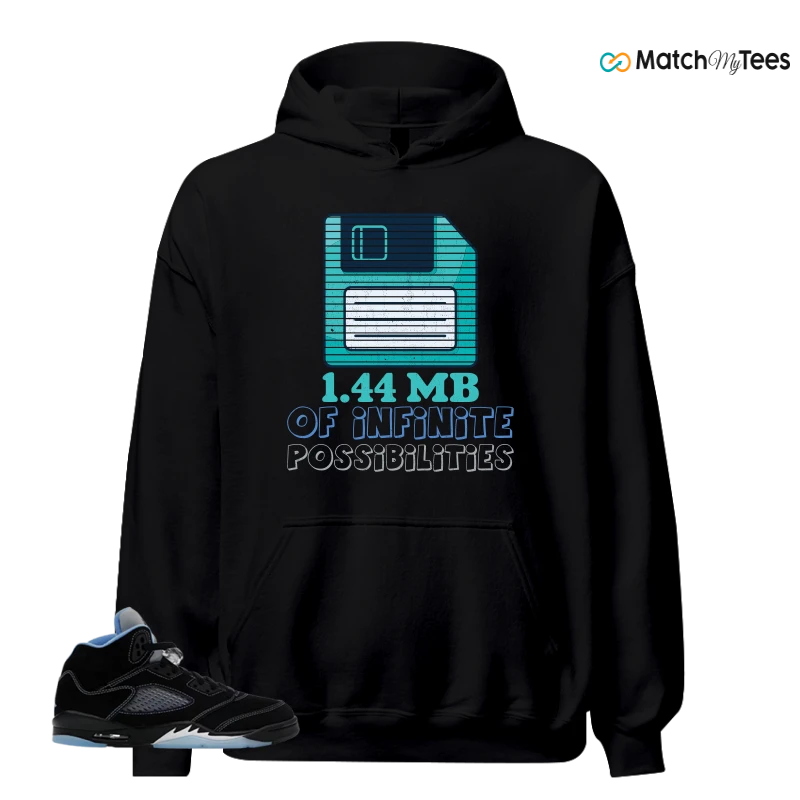 NIKE AIR JORDAN 5 BLACK UNIVERSITY BLUE SNEAKER Matching Tees hoodie