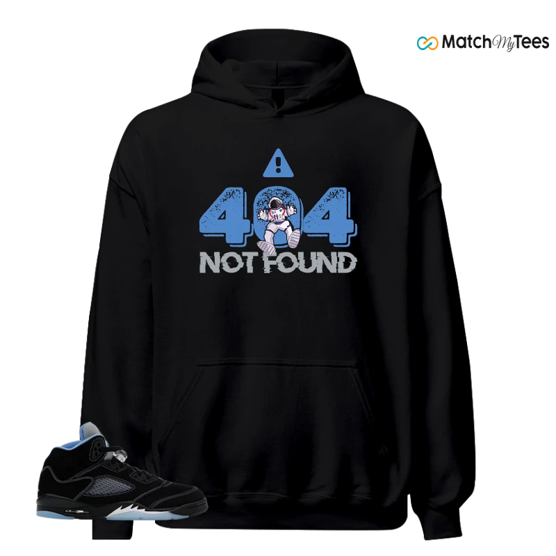 NIKE AIR JORDAN 5 BLACK UNIVERSITY BLUE SNEAKER Matching Tees hoodie