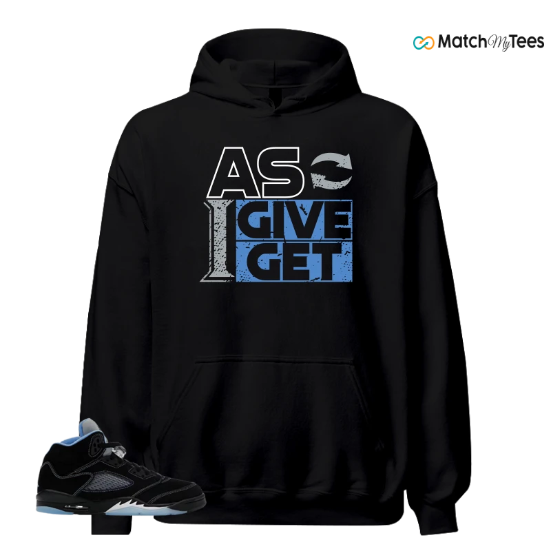 NIKE AIR JORDAN 5 BLACK UNIVERSITY BLUE SNEAKER Matching Tees hoodie