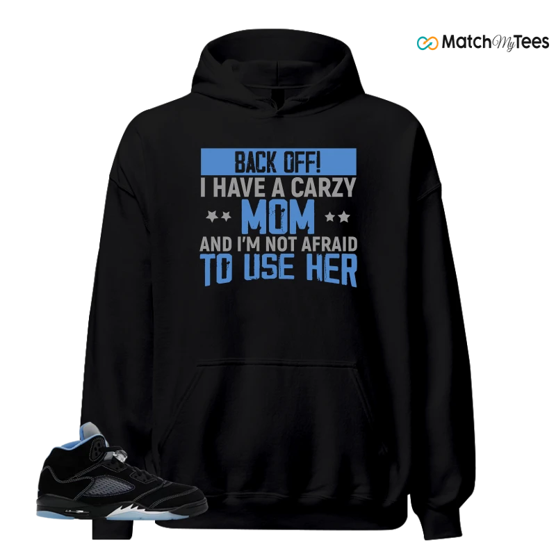 NIKE AIR JORDAN 5 BLACK UNIVERSITY BLUE SNEAKER Matching Tees hoodie