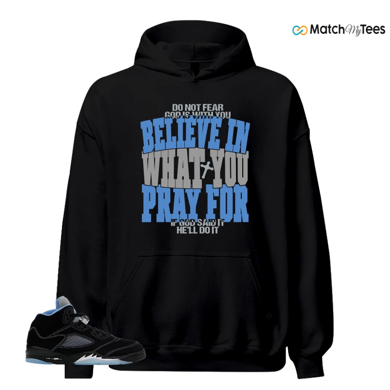 NIKE AIR JORDAN 5 BLACK UNIVERSITY BLUE SNEAKER Matching Tees hoodie