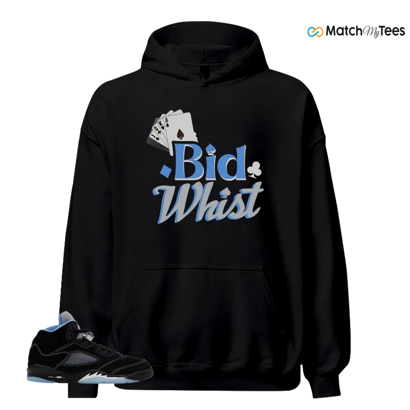 NIKE AIR JORDAN 5 BLACK UNIVERSITY BLUE SNEAKER Matching Tees hoodie