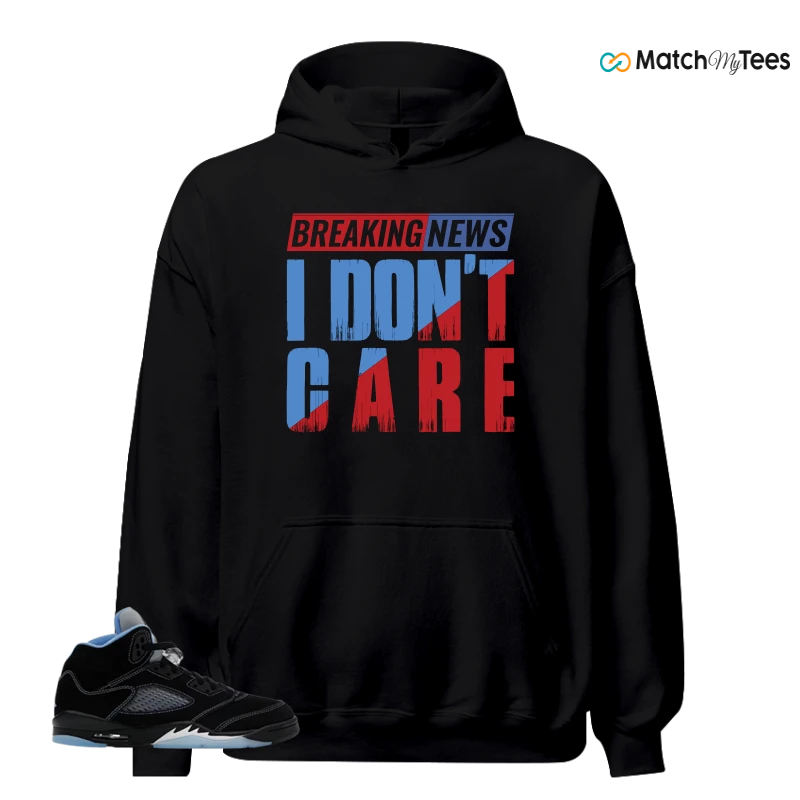 NIKE AIR JORDAN 5 BLACK UNIVERSITY BLUE SNEAKER Matching Tees hoodie
