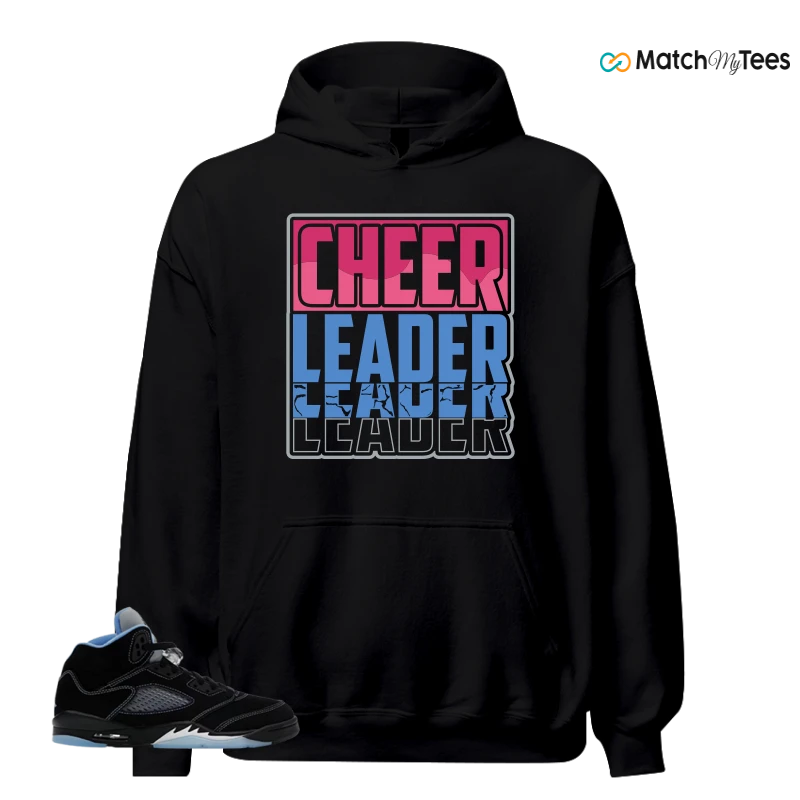 NIKE AIR JORDAN 5 BLACK UNIVERSITY BLUE SNEAKER Matching Tees hoodie