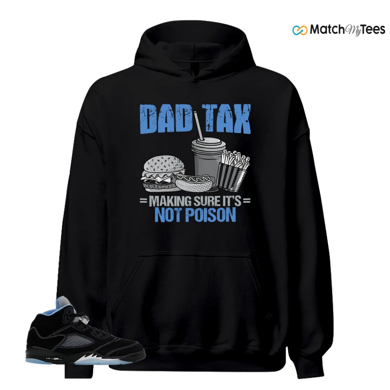 NIKE AIR JORDAN 5 BLACK UNIVERSITY BLUE SNEAKER Matching Tees hoodie