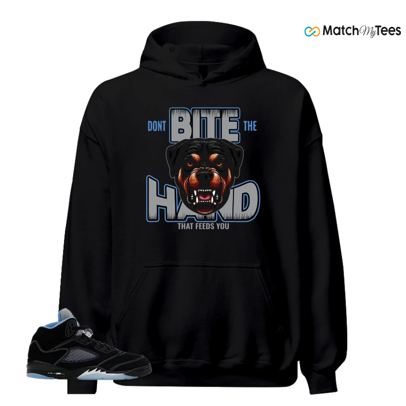 NIKE AIR JORDAN 5 BLACK UNIVERSITY BLUE SNEAKER Matching Tees hoodie