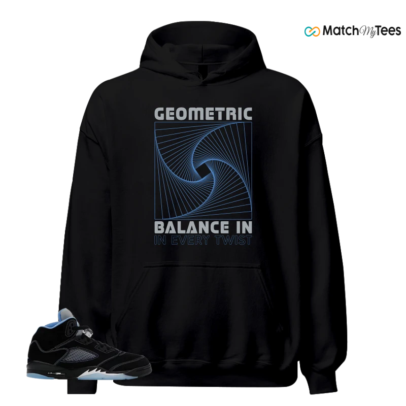 NIKE AIR JORDAN 5 BLACK UNIVERSITY BLUE SNEAKER Matching Tees hoodie