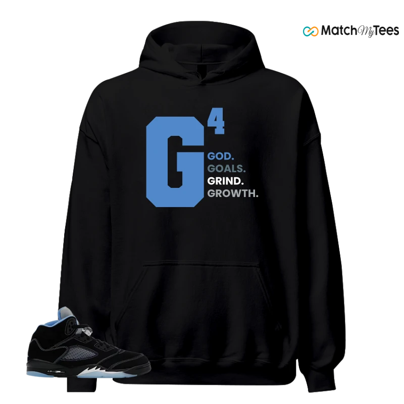 NIKE AIR JORDAN 5 BLACK UNIVERSITY BLUE SNEAKER Matching Tees hoodie