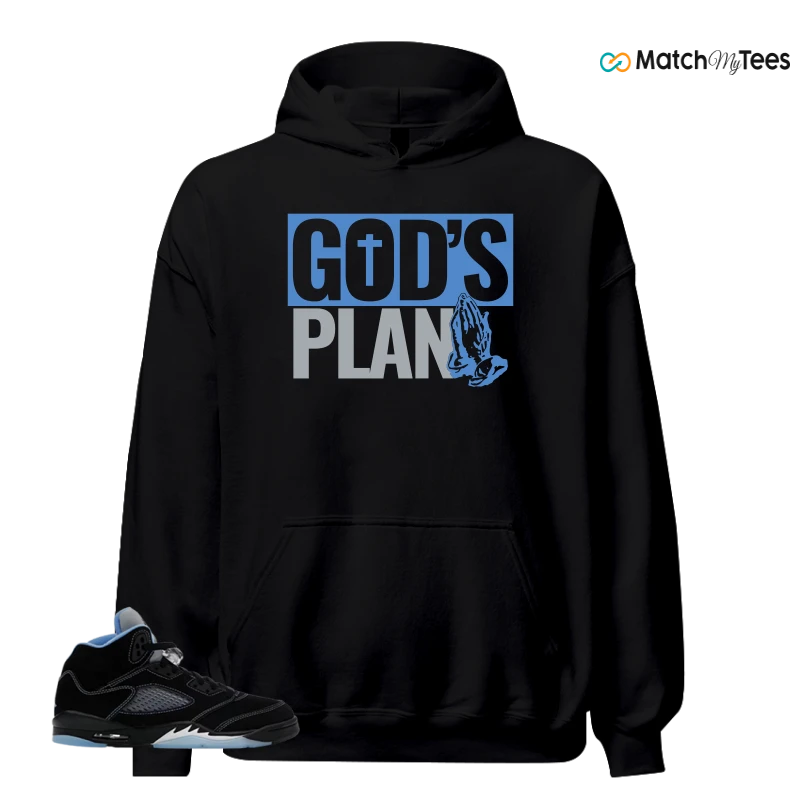 NIKE AIR JORDAN 5 BLACK UNIVERSITY BLUE SNEAKER Matching Tees hoodie