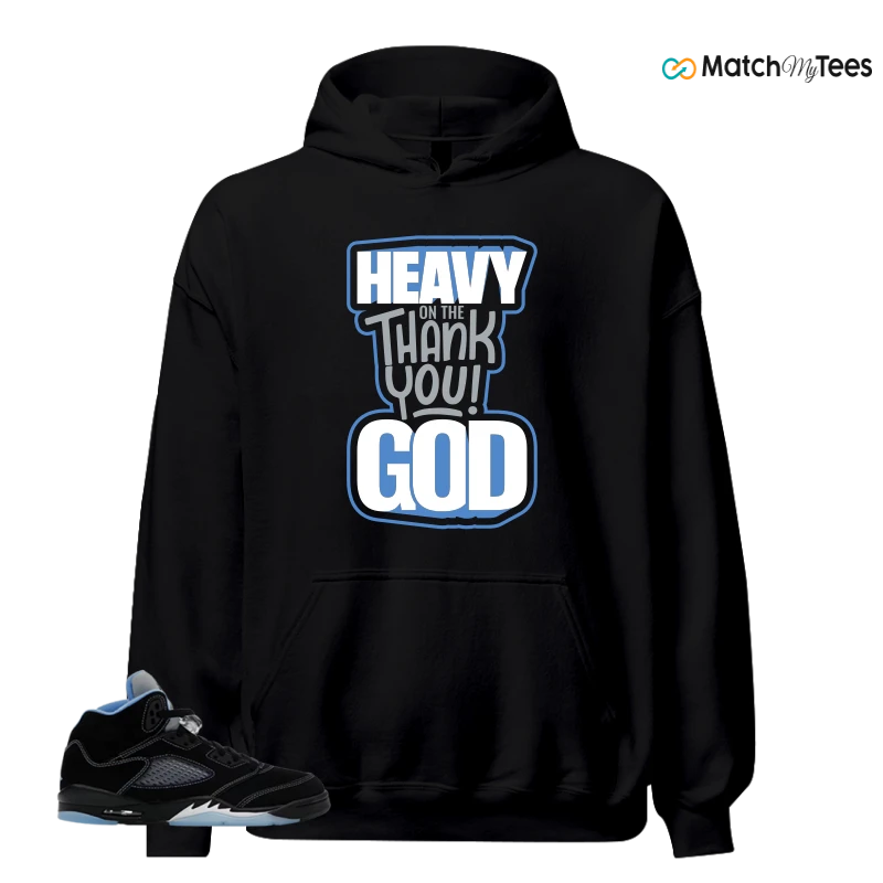 NIKE AIR JORDAN 5 BLACK UNIVERSITY BLUE SNEAKER Matching Tees hoodie