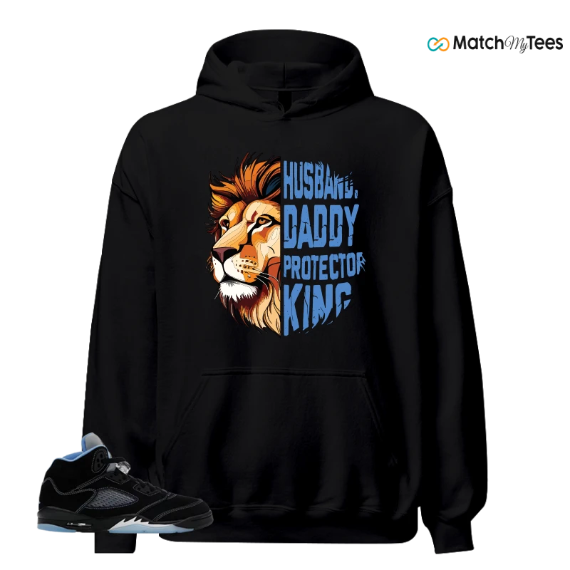 NIKE AIR JORDAN 5 BLACK UNIVERSITY BLUE SNEAKER Matching Tees hoodie
