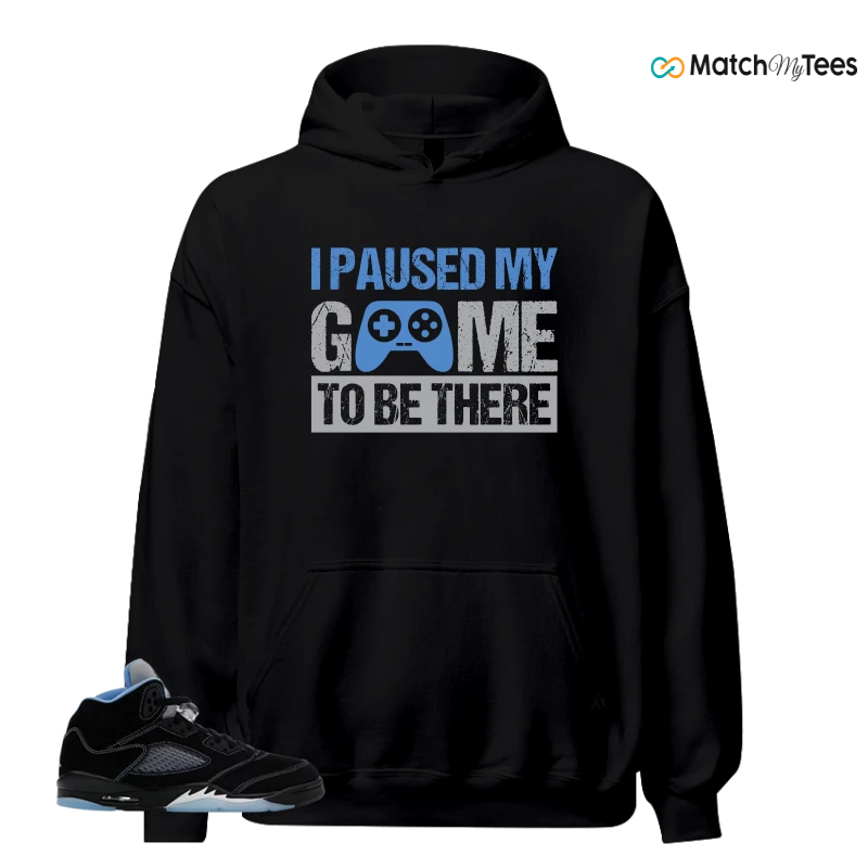 NIKE AIR JORDAN 5 BLACK UNIVERSITY BLUE SNEAKER Matching Tees hoodie