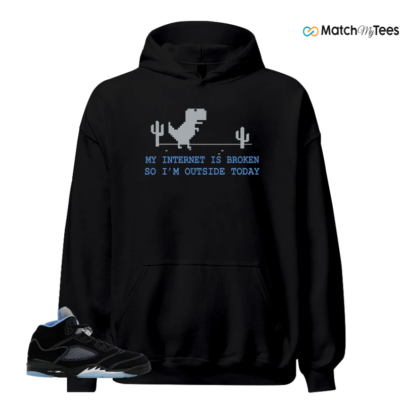 NIKE AIR JORDAN 5 BLACK UNIVERSITY BLUE SNEAKER Matching Tees hoodie