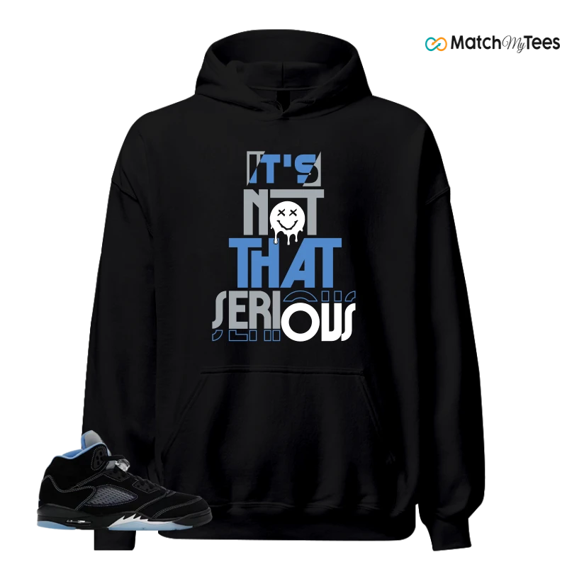 NIKE AIR JORDAN 5 BLACK UNIVERSITY BLUE SNEAKER Matching Tees hoodie