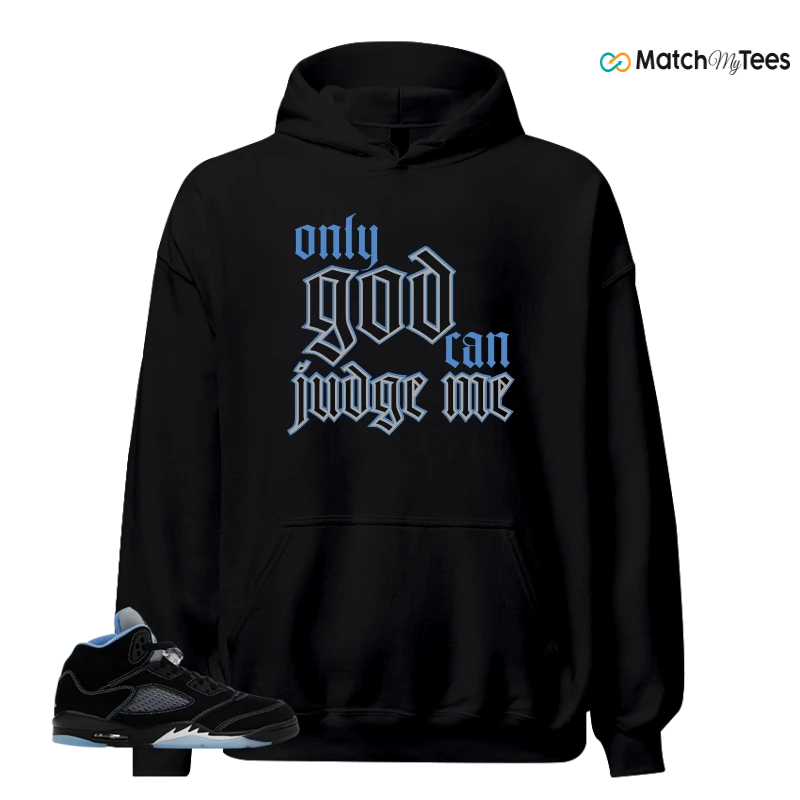 NIKE AIR JORDAN 5 BLACK UNIVERSITY BLUE SNEAKER Matching Tees hoodie