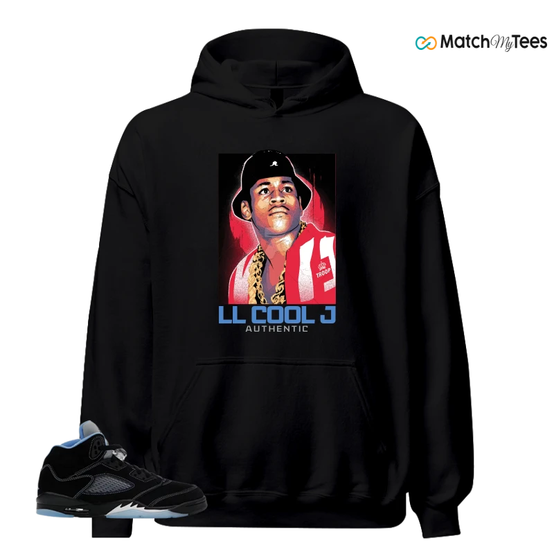 NIKE AIR JORDAN 5 BLACK UNIVERSITY BLUE SNEAKER Matching Tees hoodie