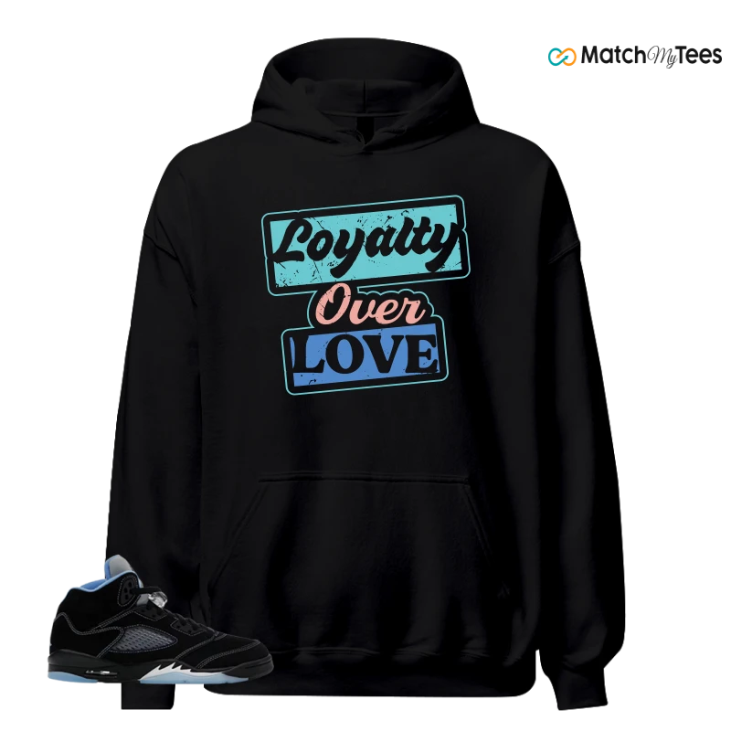 NIKE AIR JORDAN 5 BLACK UNIVERSITY BLUE SNEAKER Matching Tees hoodie