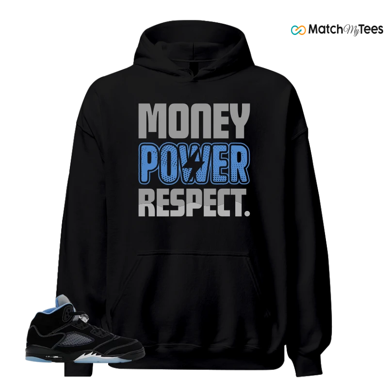 NIKE AIR JORDAN 5 BLACK UNIVERSITY BLUE SNEAKER Matching Tees hoodie