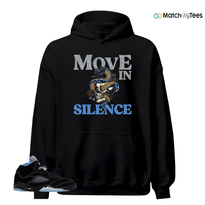 NIKE AIR JORDAN 5 BLACK UNIVERSITY BLUE SNEAKER Matching Tees hoodie