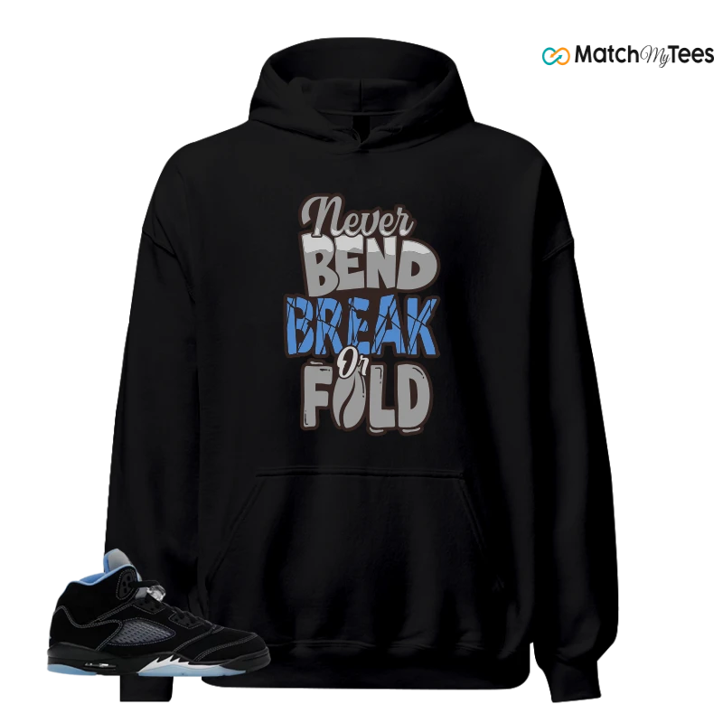 NIKE AIR JORDAN 5 BLACK UNIVERSITY BLUE SNEAKER Matching Tees hoodie