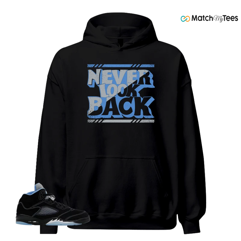 NIKE AIR JORDAN 5 BLACK UNIVERSITY BLUE SNEAKER Matching Tees hoodie