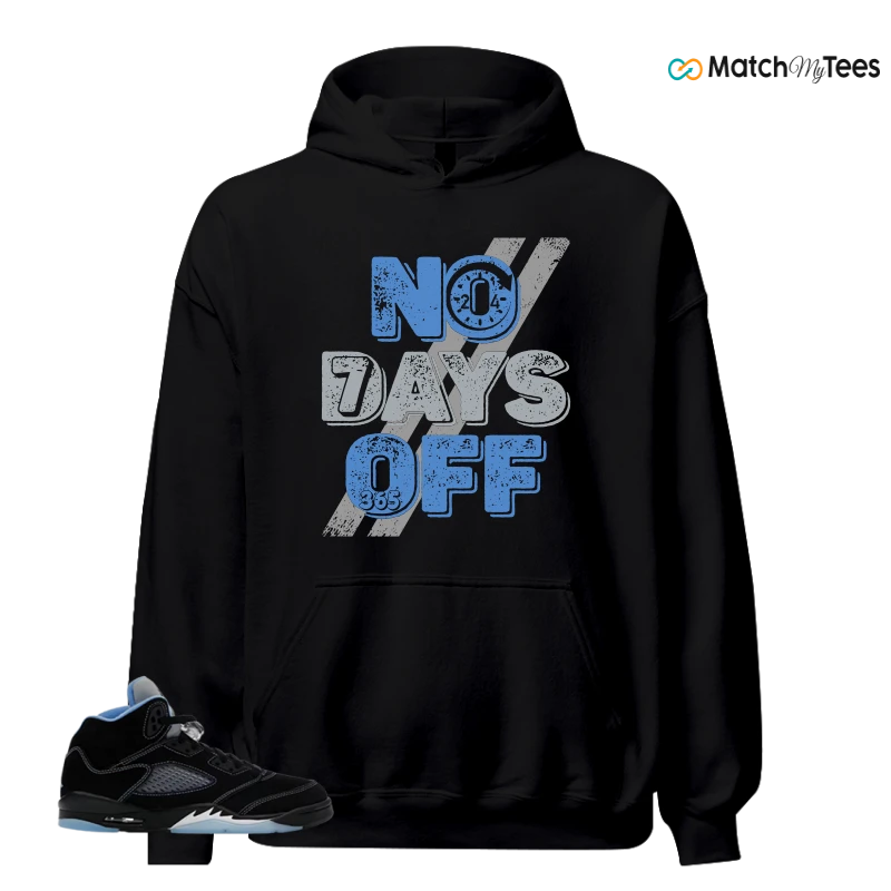 NIKE AIR JORDAN 5 BLACK UNIVERSITY BLUE SNEAKER Matching Tees hoodie