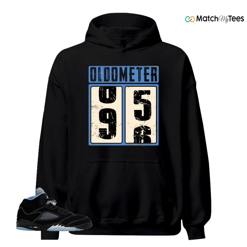NIKE AIR JORDAN 5 BLACK UNIVERSITY BLUE SNEAKER Matching Tees hoodie
