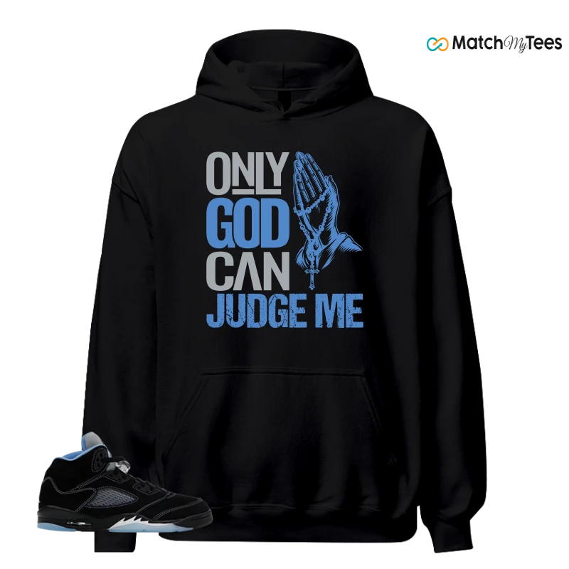 NIKE AIR JORDAN 5 BLACK UNIVERSITY BLUE SNEAKER Matching Tees hoodie