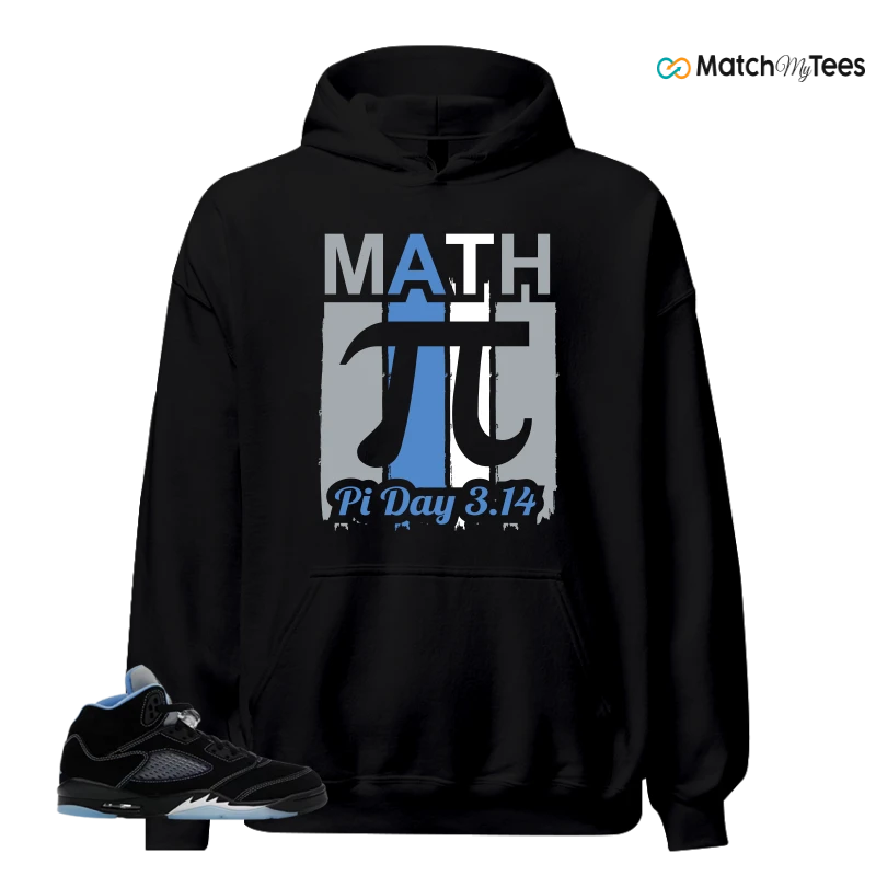NIKE AIR JORDAN 5 BLACK UNIVERSITY BLUE SNEAKER Matching Tees hoodie