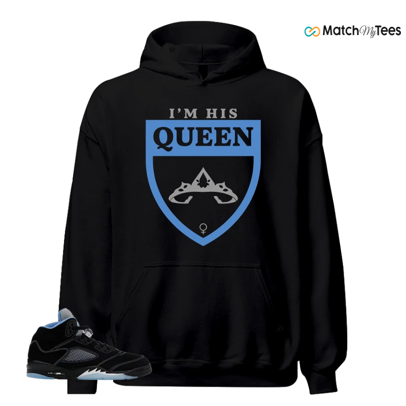 NIKE AIR JORDAN 5 BLACK UNIVERSITY BLUE SNEAKER Matching Tees hoodie