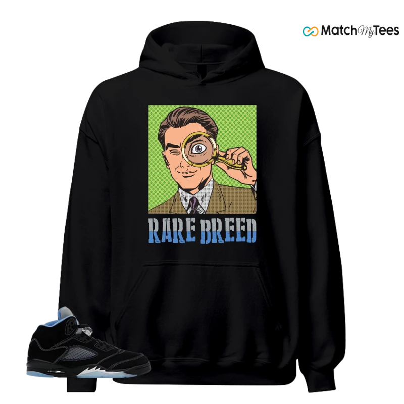 NIKE AIR JORDAN 5 BLACK UNIVERSITY BLUE SNEAKER Matching Tees hoodie