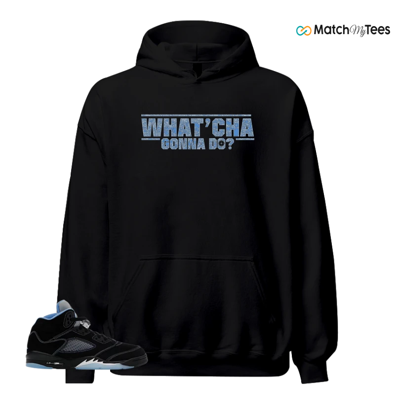 NIKE AIR JORDAN 5 BLACK UNIVERSITY BLUE SNEAKER Matching Tees hoodie
