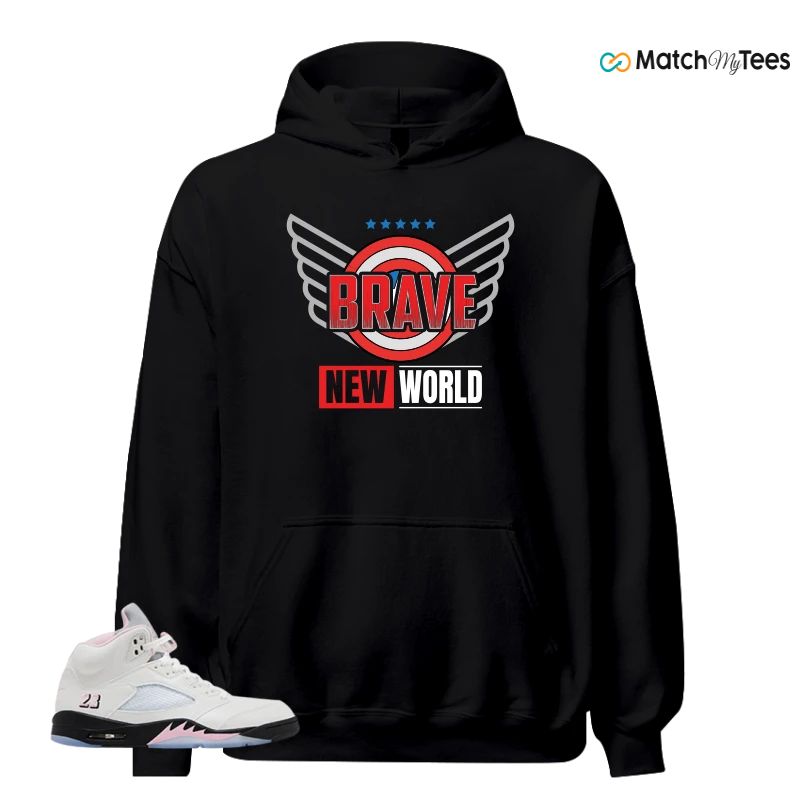 NIKE AIR JORDAN 5 RETRO MEDIUM SOFT PINK SNEAKER Matching Tees hoodie